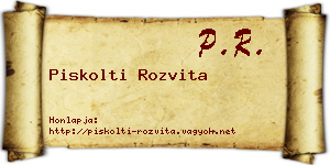 Piskolti Rozvita névjegykártya